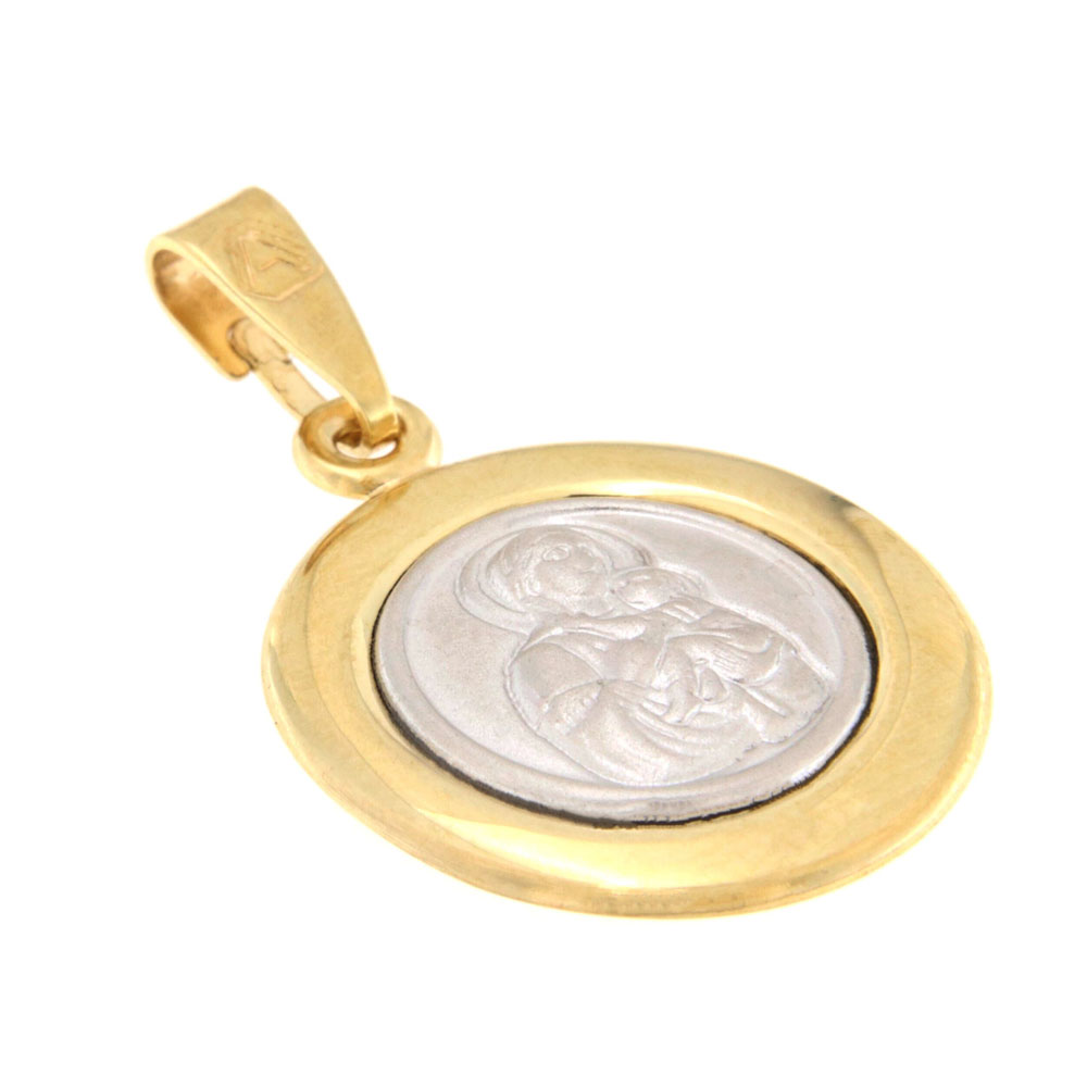 Φυλαχτό με Παναγία και Χριστούλι δίχρωμο K9 – PAN060