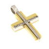 Βαπτιστικός σταυρός για κορίτσι δίχρωμος με ζιργκόν Κ14 – STAVR337