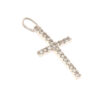 Γυναικείος σταυρός λευκόχρυσος με λευκά ζιργκόν Κ14 – STAVR377
