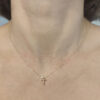 Γυναικείος σταυρός με ζιργκόν και μαργαριτάρι χρυσός Κ14 – STAVR374
