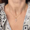Visetti γυναικείος σταυρός με ζιργκόν χρυσός Κ9 – STAVR390