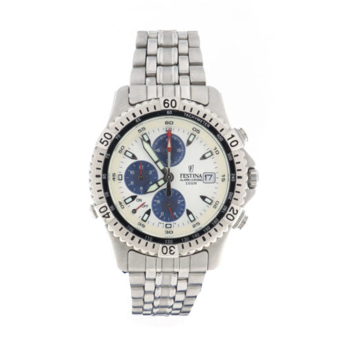 FESTINA ρολόι Sport Chronograph Steel White and Blue Bracelet - F16125/5