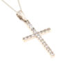 Γυναικείος σταυρός λευκόχρυσος με ζιργκόν Κ14 – STAVR385