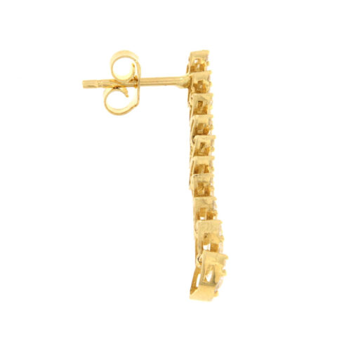 Σκουλαρίκια κρεμαστά σειρέ με ζιργκόν χρυσά 14Κ – SK327