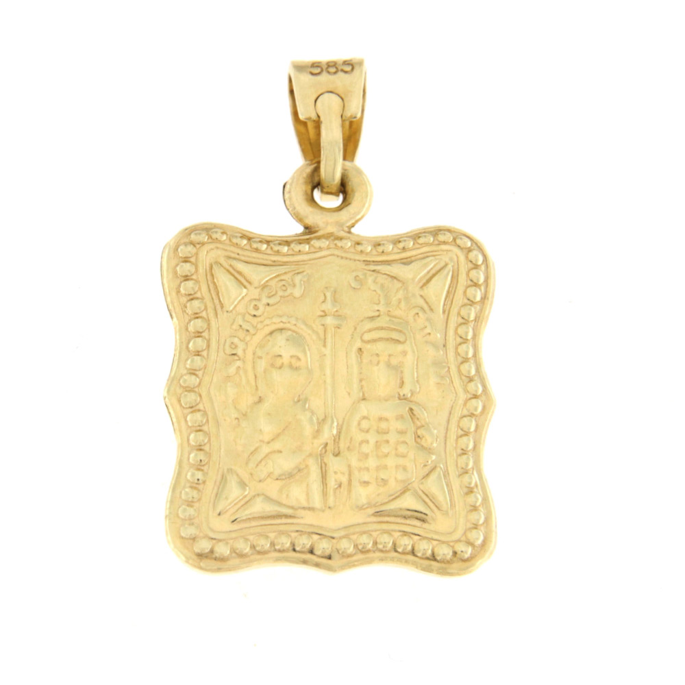 Φυλαχτό με τον Χριστούλι διπλής όψης δίχρωμο Κ14 – PAN098