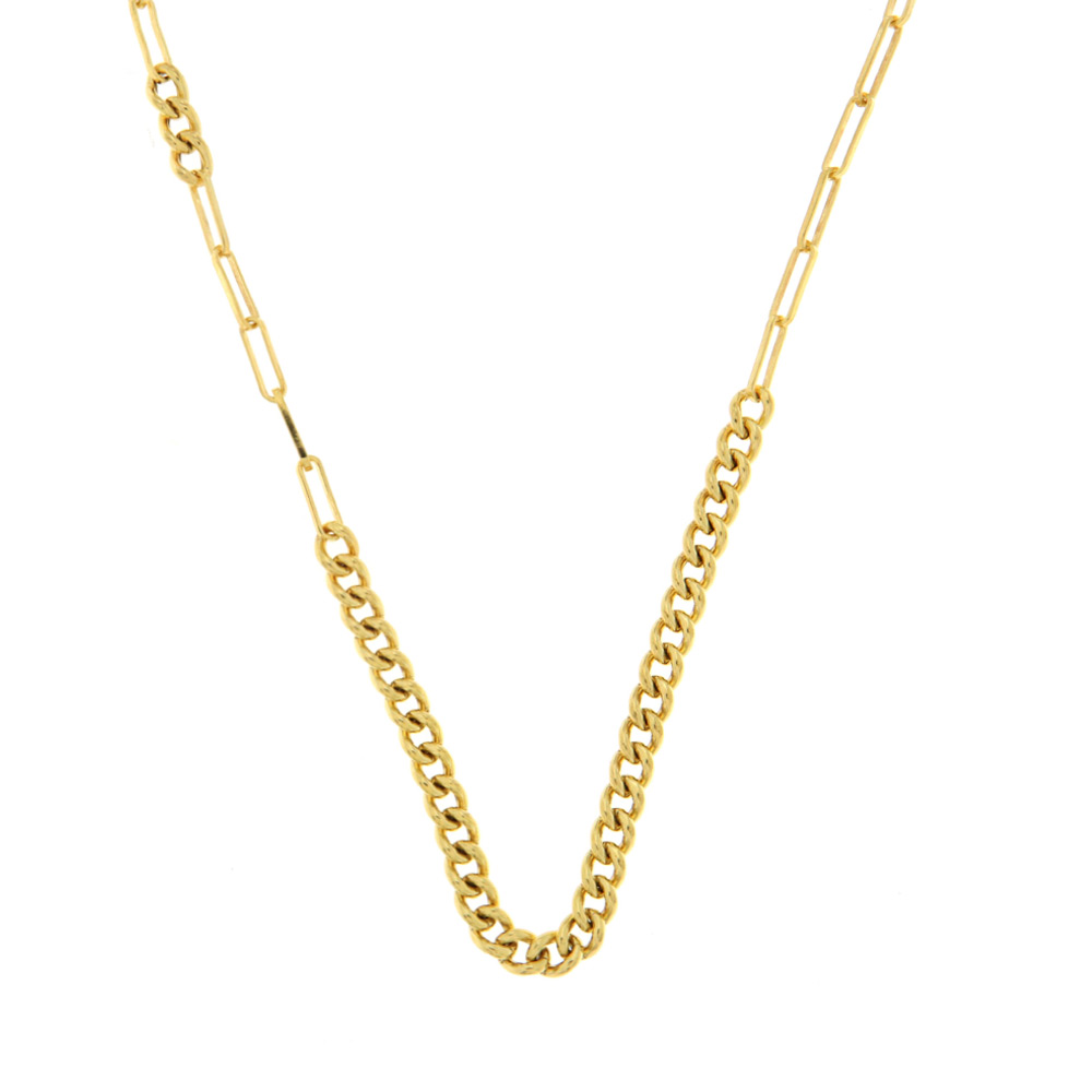 Κολιέ ασημένιο επιχρυσωμένο αλυσίδα 925 – MTS032