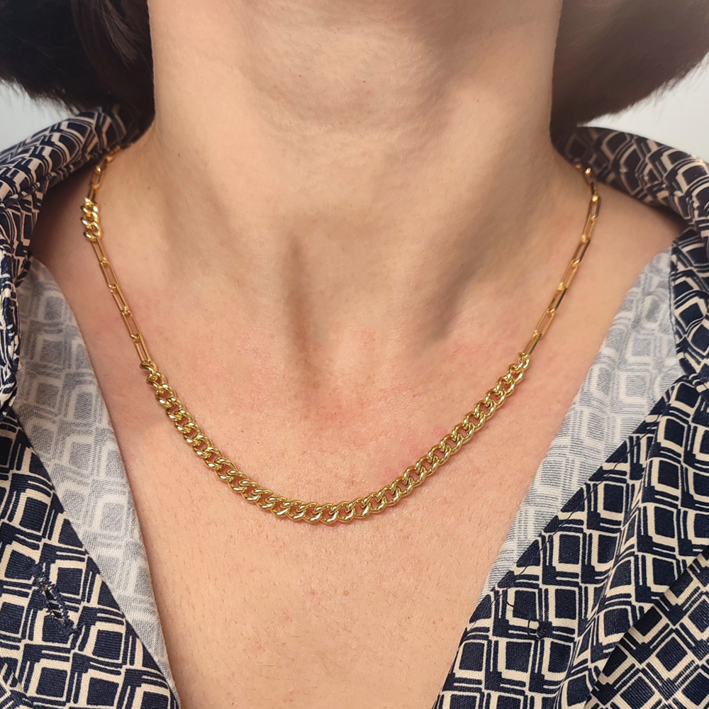 Κολιέ ασημένιο επιχρυσωμένο αλυσίδα 925 – MTS032