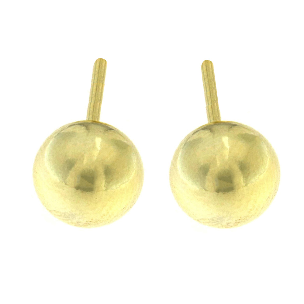 Silver Point ασημένια επιχρυσωμένα σκουλαρίκια μπίλια 925 - ER51779