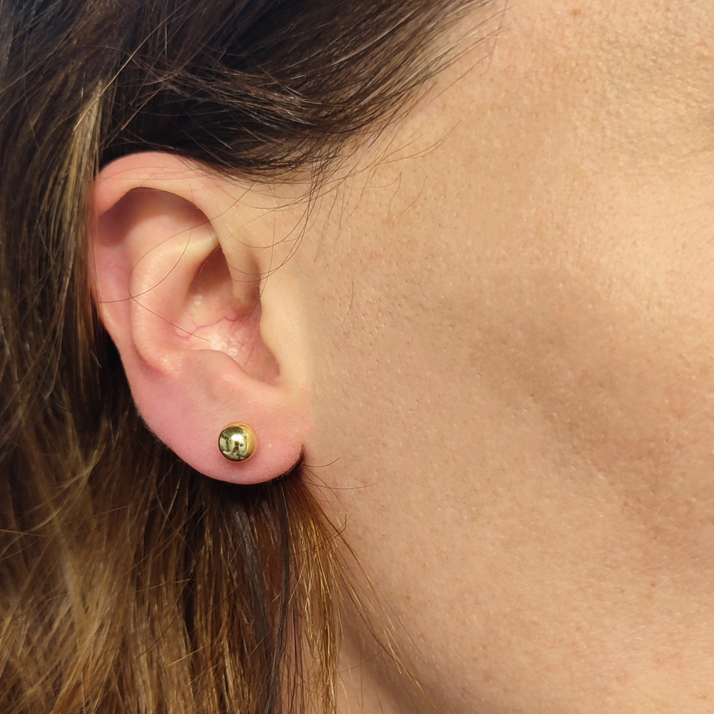 Silver Point ασημένια επιχρυσωμένα σκουλαρίκια μπίλια 925 - ER51779