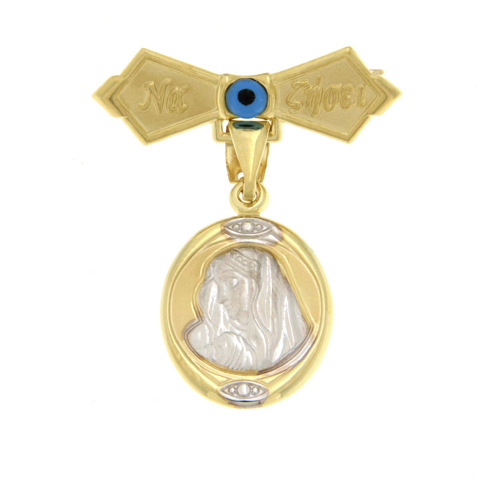 Παραμάνα με την Παναγία και ματάκι δίχρωμη Κ9 – PAR128