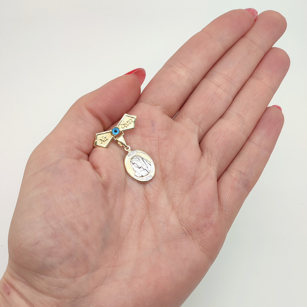 Παραμάνα με την Παναγία και ματάκι δίχρωμη Κ9 – PAR128