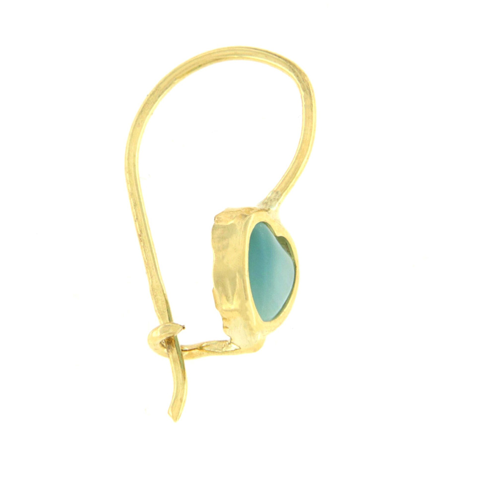 Σκουλαρίκια κρεμαστά παιδικά με μπλε σμάλτο καρδιά χρυσά 9Κ – SK412