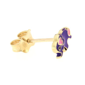 Σκουλαρίκια καρφωτά ελεφαντάκι με ψημένο σμάλτο χρυσά 9Κ – SK533
