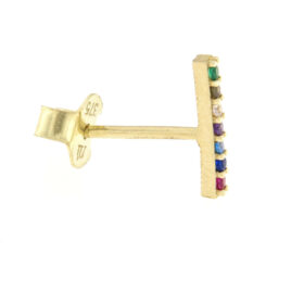 Σκουλαρίκια καρφωτά χρυσά με πολύχρωμα ζιργκόν Κ9 – SK534