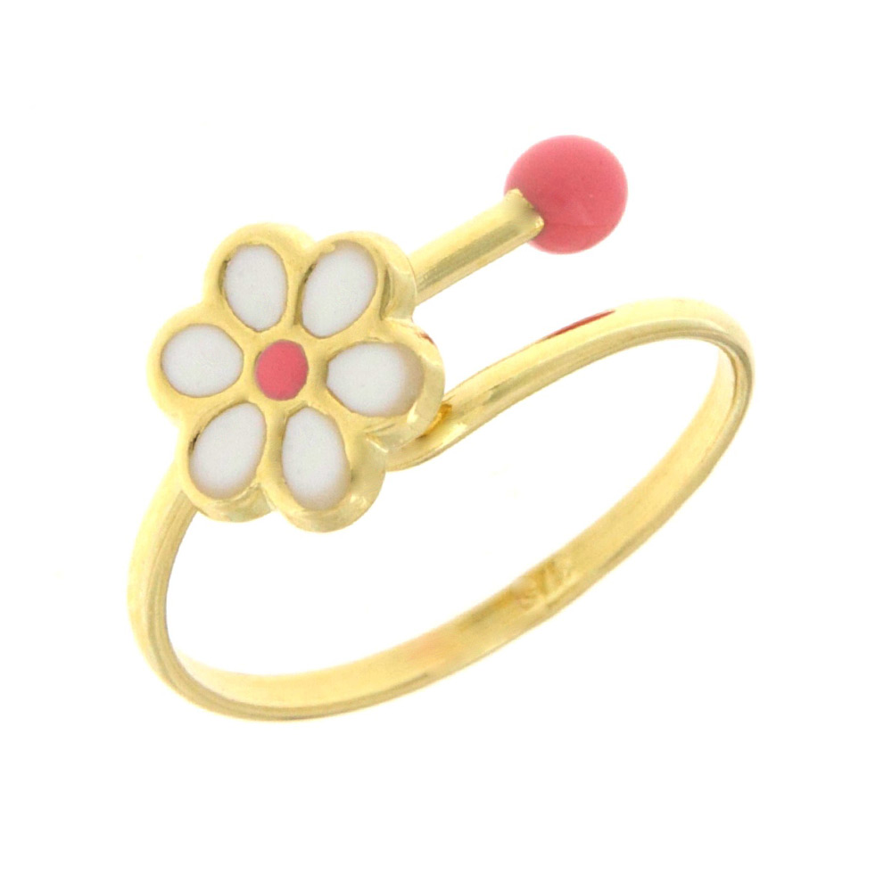 Παιδικό δαχτυλίδι με μαργαριτούλα από σμάλτο Κ9 - RNG1497