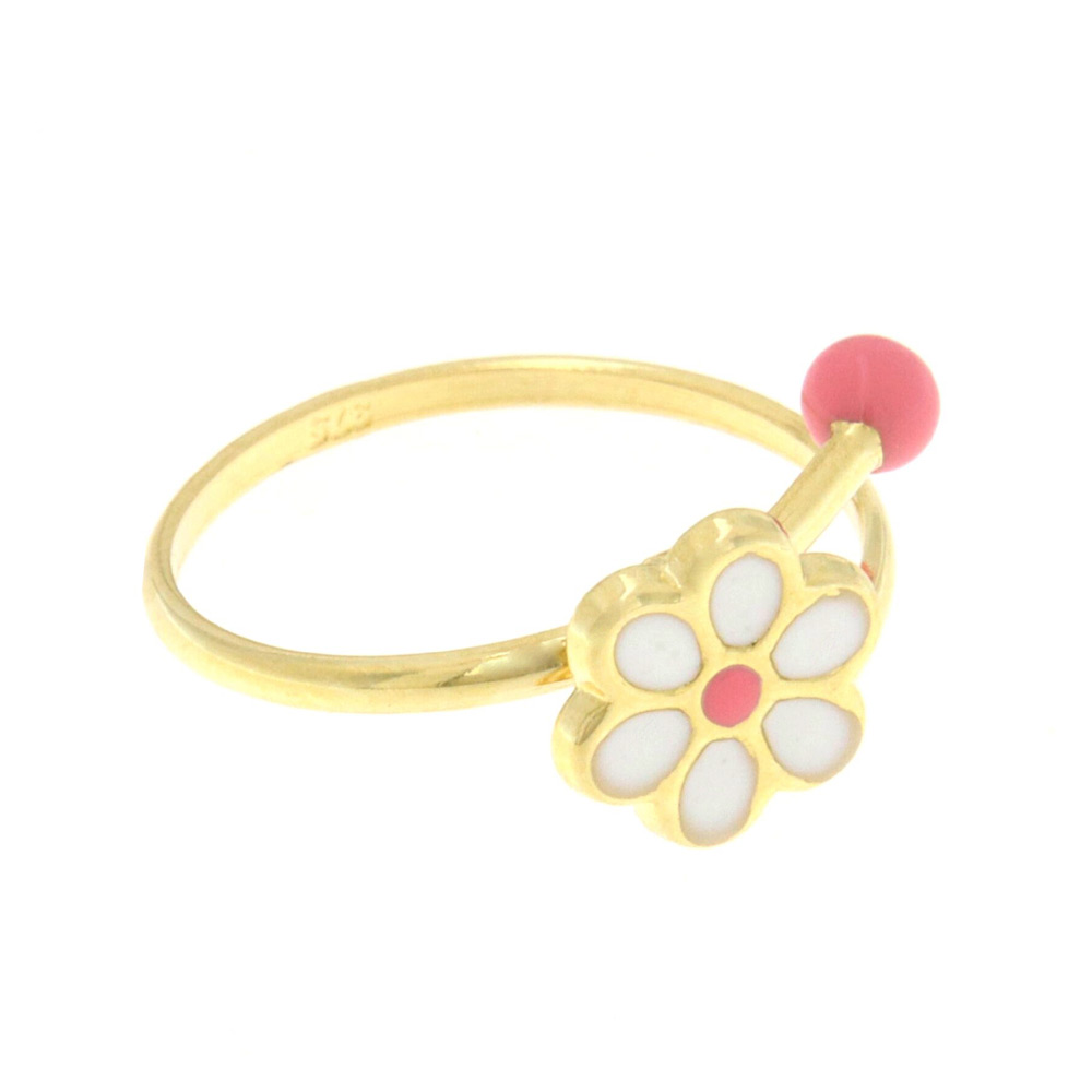 Παιδικό δαχτυλίδι με μαργαριτούλα από σμάλτο Κ9 - RNG1497