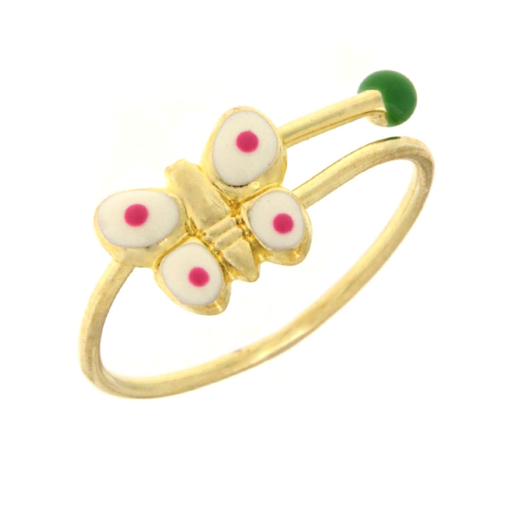 Παιδικό δαχτυλίδι πεταλούδα με σμάλτο χρυσό Κ9 – RNG1499