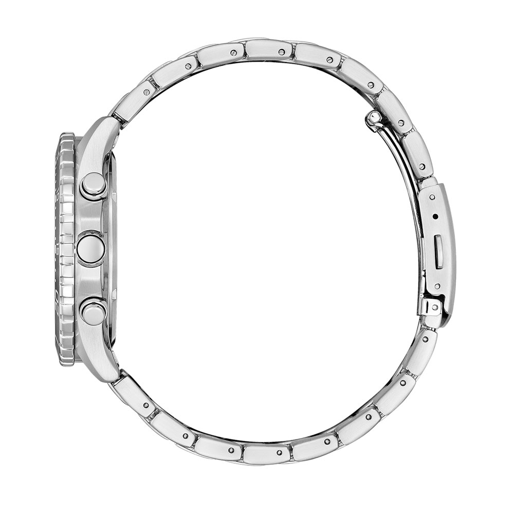 Citizen ρολόι Chronograph Eco-Drive Stainless Silver Steel Bracelet - AT2568-82E