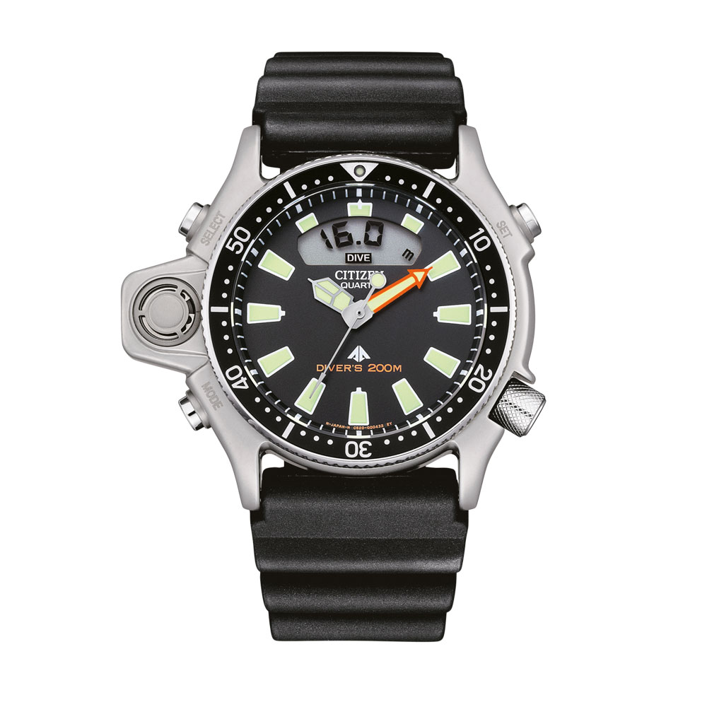 Citizen ρολόι Promaster Aqualand Divers Black Rubber Strap - JP2000-08E