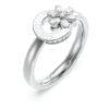 GUESS STEEL LILY JUBR05109JWRH-No.56 Δαχτυλίδι Ασημένιο Με Λουλούδι Με Πέτρες