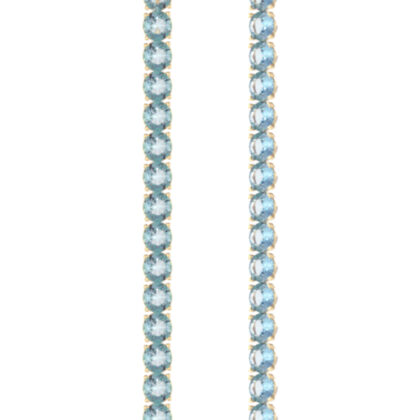 GUESS STEEL PARADISE JUBE05144JWYGLST/U Σκουλαρίκια Χρυσά Με Γαλάζιες Πέτρες Και Λογότυπο