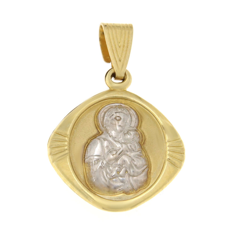 Φυλαχτό με Παναγία και Χριστούλι δίχρωμο K9 – PAN162