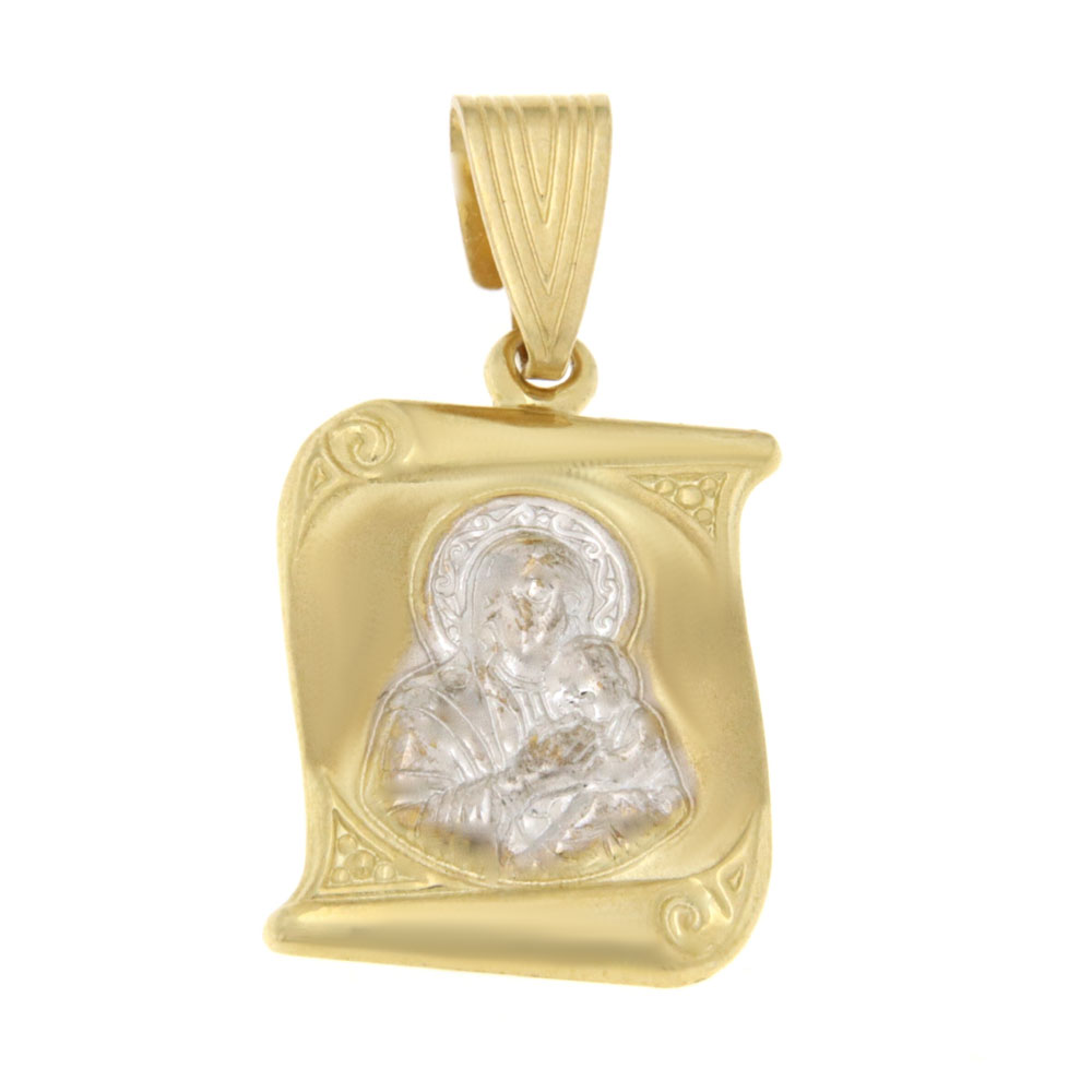 Φυλαχτό με Παναγία και Χριστούλι δίχρωμο K9 – PAN163