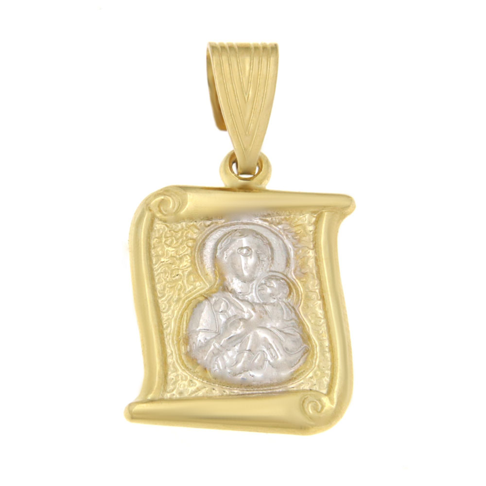 Φυλαχτό με Παναγία και Χριστούλι δίχρωμο K9 – PAN164