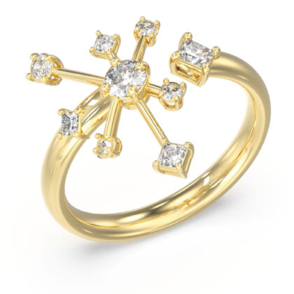 GUESS STEEL GALAXY JUBR05565JWYG-Νο.52 Δαχτυλίδι Χρυσό Με Πέτρες