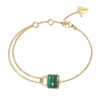 GUESS STEEL GUESS MY SECRET JUBB05413JWYGGNL Βραχιόλι Χρυσό Με Πράσινο Λουκέτο