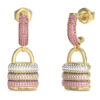 GUESS STEEL GUESS MY SECRET JUBE05407JWYGPKT/U Σκουλαρίκια Χρυσά Με Άσπρες Και Ροζ Πέτρες