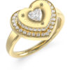 GUESS STEEL TILL MORNING JUBR05552JWYG-No.52 Δαχτυλίδι Χρυσό Με Καρδιά Με Πέτρες