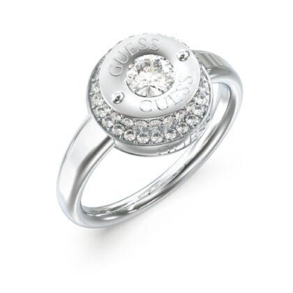GUESS STEEL TILL MORNING JUBR05556JWRH-No.54 Δαχτυλίδι Ασημένιο Με Πέτρες