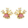 Σκουλαρίκια καρφωτά παιδικά κορώνα με ψημένο σμάλτο και ζιργκόν χρυσά 9Κ – SK924