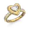 GUESS STEEL BELOVED JUBR06018JWYG-No.56 Δαχτυλίδι Χρυσό Με Καρδιά Με Πέτρες