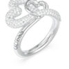 GUESS STEEL LOVE BITES JUBR06055JWRH-No.54 Δαχτυλίδι Ασημένιο Με Καρδιές Με Πέτρες