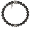 GUESS STEEL URBAN CODE JUMB06022JWSTBKT/U Βραχιόλι Με Μαύρες Χάντρες Και Τυχερό Τσάρμ