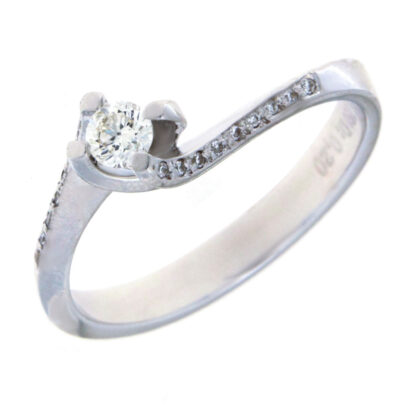 Δαχτυλίδι μονόπετρο λευκόχρυσο με διαμάντι Κ18 – RNB1167