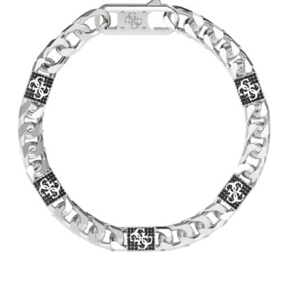 GUESS STEEL 4G FRONTIERS JUMB06027JWSTL Βραχιόλι Δίχρωμο Με Λογότυπα