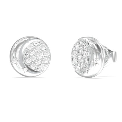 GUESS STEEL AURORA JUBE06240JWRHT/U Σκουλαρίκια Ασημένια Με Πέτρες