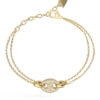 GUESS STEEL MARINA JUBB06222JWYGL Βραχιόλι Χρυσό Με Διπλή Αλυσίδα Με Σχέδιο Με Πέτρες