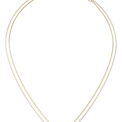 GUESS STEEL MARINA JUBN06220JWYGT/U Κολιέ Χρυσό Με Διπλή Αλυσίδα Με Σχέδιο Με Πέτρες