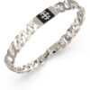 GUESS STEEL REBEL MOON JUMB05070JWSTBKL Βραχιόλι Ασημένιο Με Μαύρο Σχέδιο