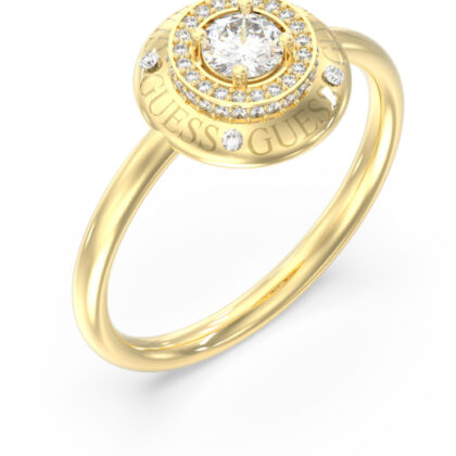 GUESS STEEL SPARKS JUBR06286JWYG-No.54 Δαχτυλίδι Χρυσό Με Πέτρες Και Λογότυπο