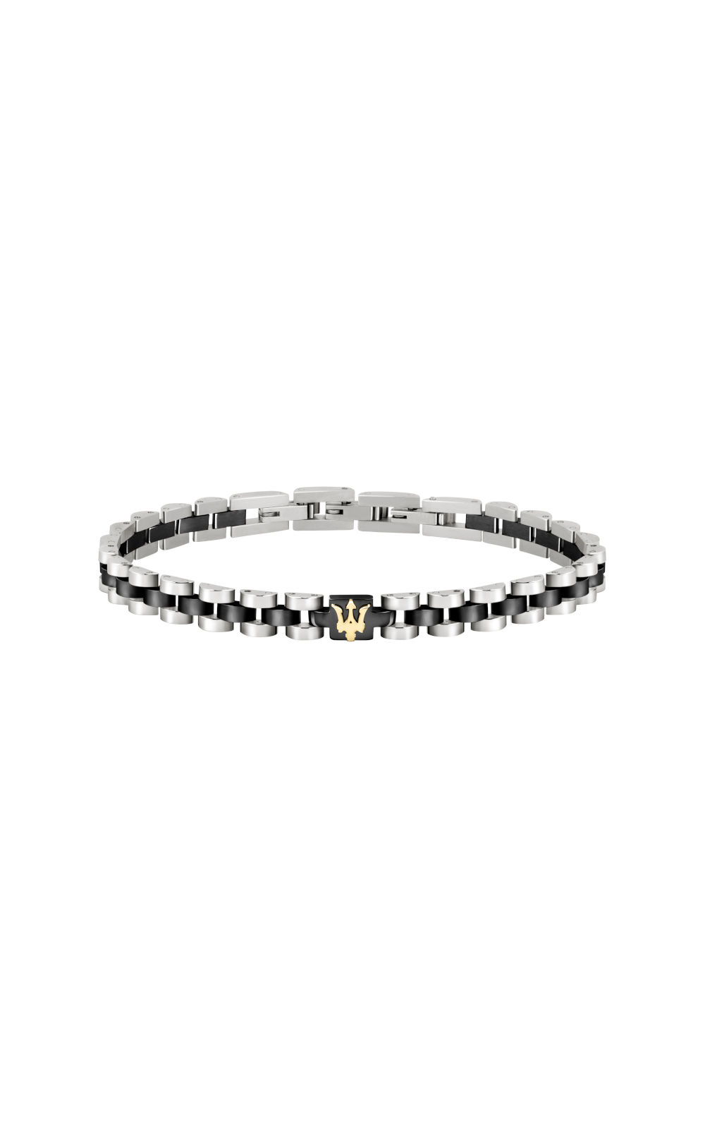 MASERATI ICONIC JM320AST08 Δίχρωμο Ανδρικό Βραχιόλι Με Τρίαινα