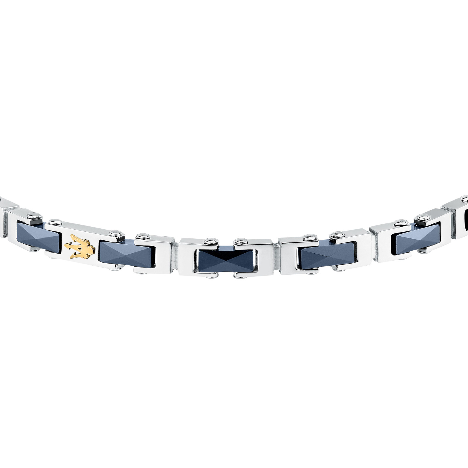 MASERATI CERAMIC JM226ATZ82 Βραχιόλι Κεραμικό Δίχρωμο Με Χρυσό Λογότυπο - Image 2