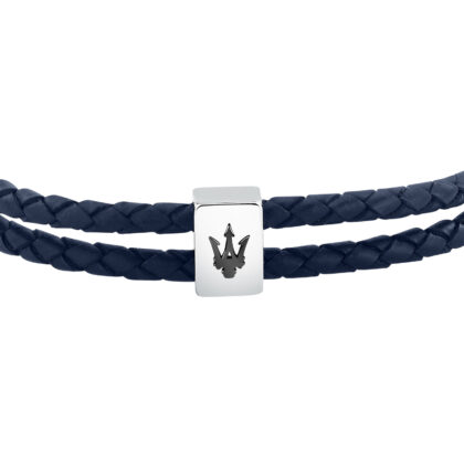 Alternative view of MASERATI LEATHER JM226AVE46 Βραχιόλι Διπλό Μπλε Δερμάτινο Με Λογότυπο