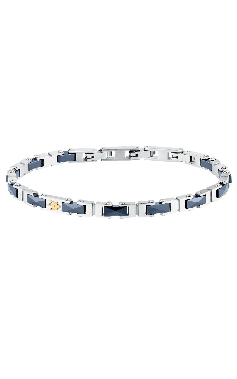 MASERATI CERAMIC JM226ATZ82 Βραχιόλι Κεραμικό Δίχρωμο Με Χρυσό Λογότυπο