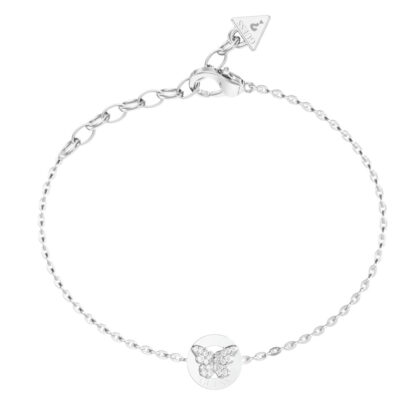 GUESS STEEL BORBOLETA JUBB06135JWRHL Βραχιόλι Ασημένιο Με Πεταλούδα
