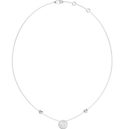 GUESS STEEL G TALISMAN JUBN06207JWRHT/U Κολιέ Ασημένιο Με Καρδιές Και Λογότυπο